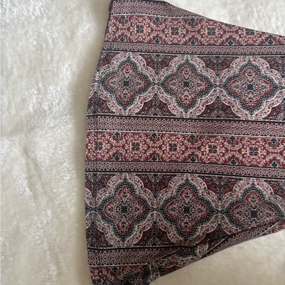 Polly & Esther Red and Black Patterned Pants - Picture 3 of 5